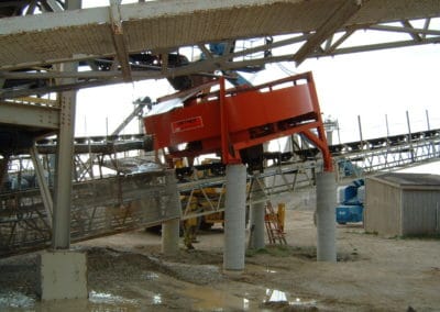 A side view of an Ortner sand classifier in use at a manufactured sand plant.